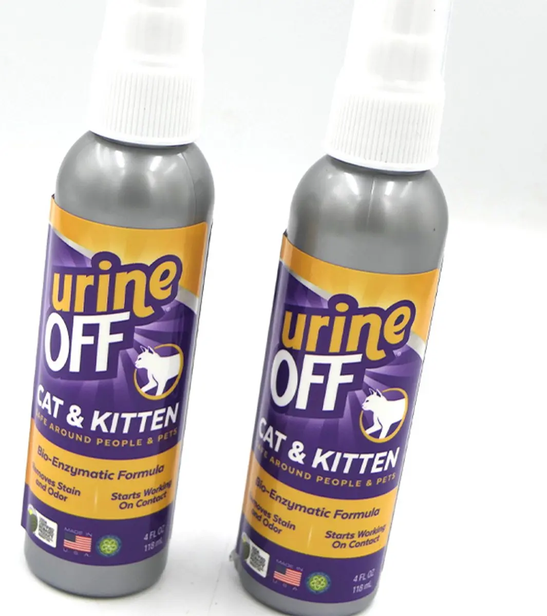 2 X urine OFF kat en kitten geur en vlekverwijderaar Bio enzymatisch 118 ml . We