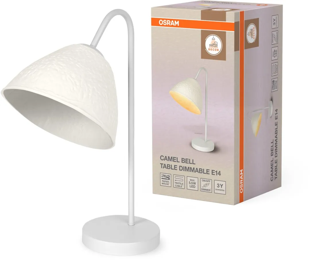 Osram Decor Camel Bell Tafellamp E14 - Wit - Dimbaar