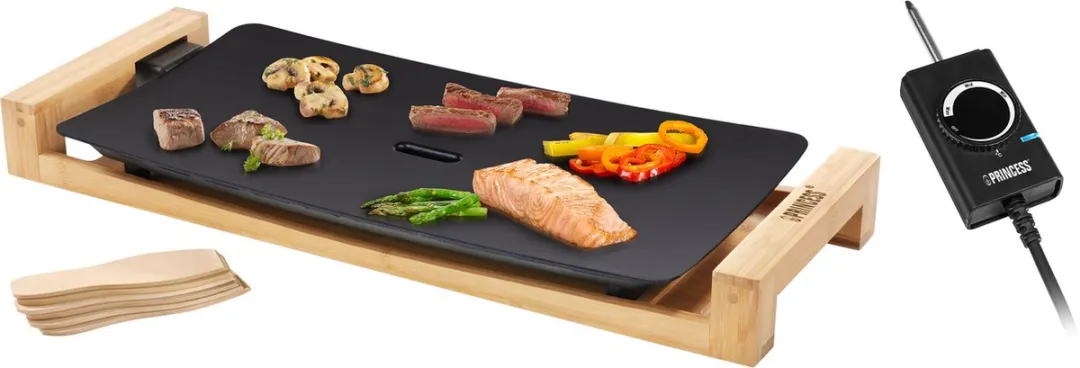 Princess Table Chef Pure Black 103026 Grill & Bakplaat 2200W