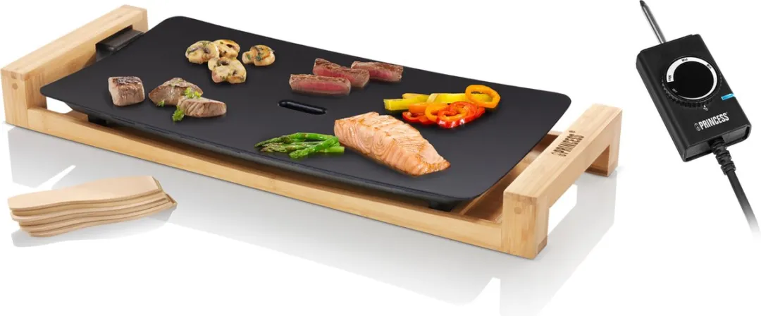 Princess Table Chef Pure Black 103026 Grill & Bakplaat 2200W - 50x25cm