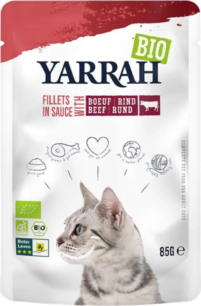 Yarrah Kat Filets met Rund in Saus Bio