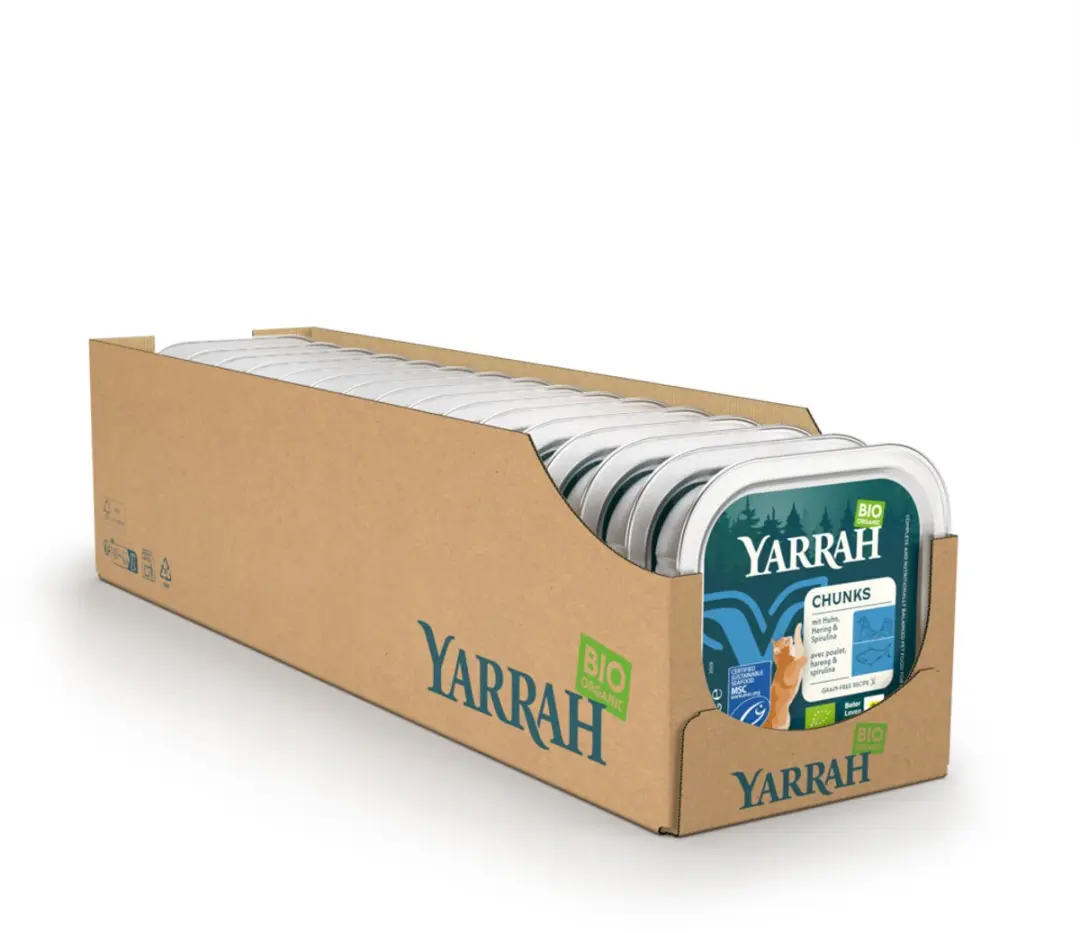 Yarrah Bio Kattenvoer Chunks Vis - 16x 100g - afbeelding 4 van 6