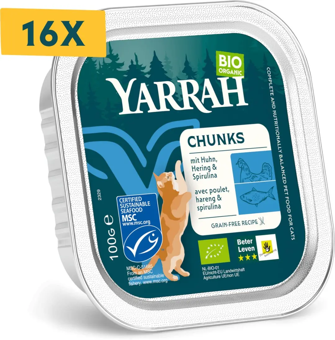 Yarrah Bio Kattenvoer Chunks Vis