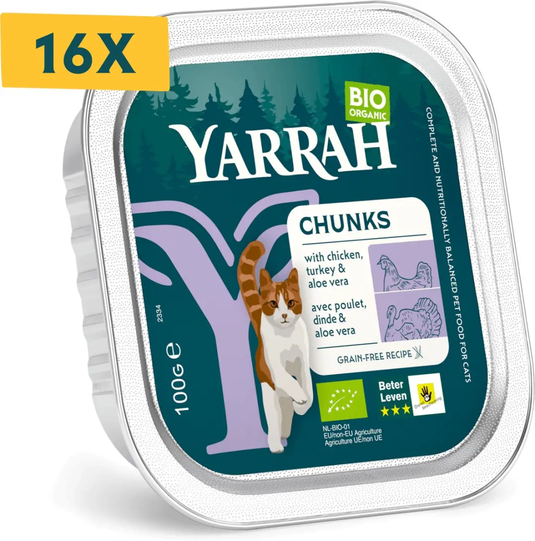 Yarrah Bio Kattenvoer Chunks Kip & Kalkoen
