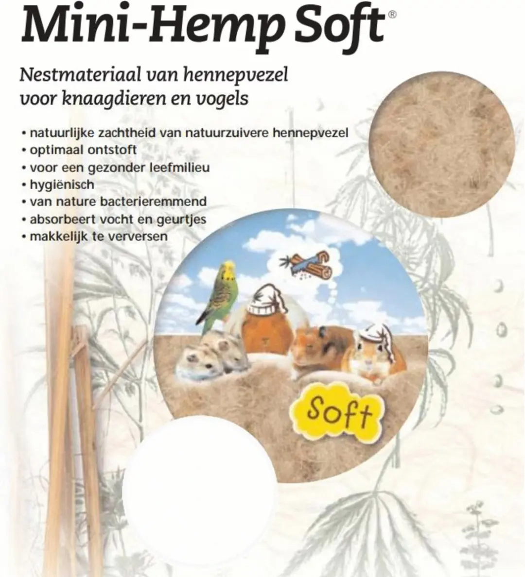 MiniHemp Nestmateriaal Soft 50g - afbeelding 2 van 6