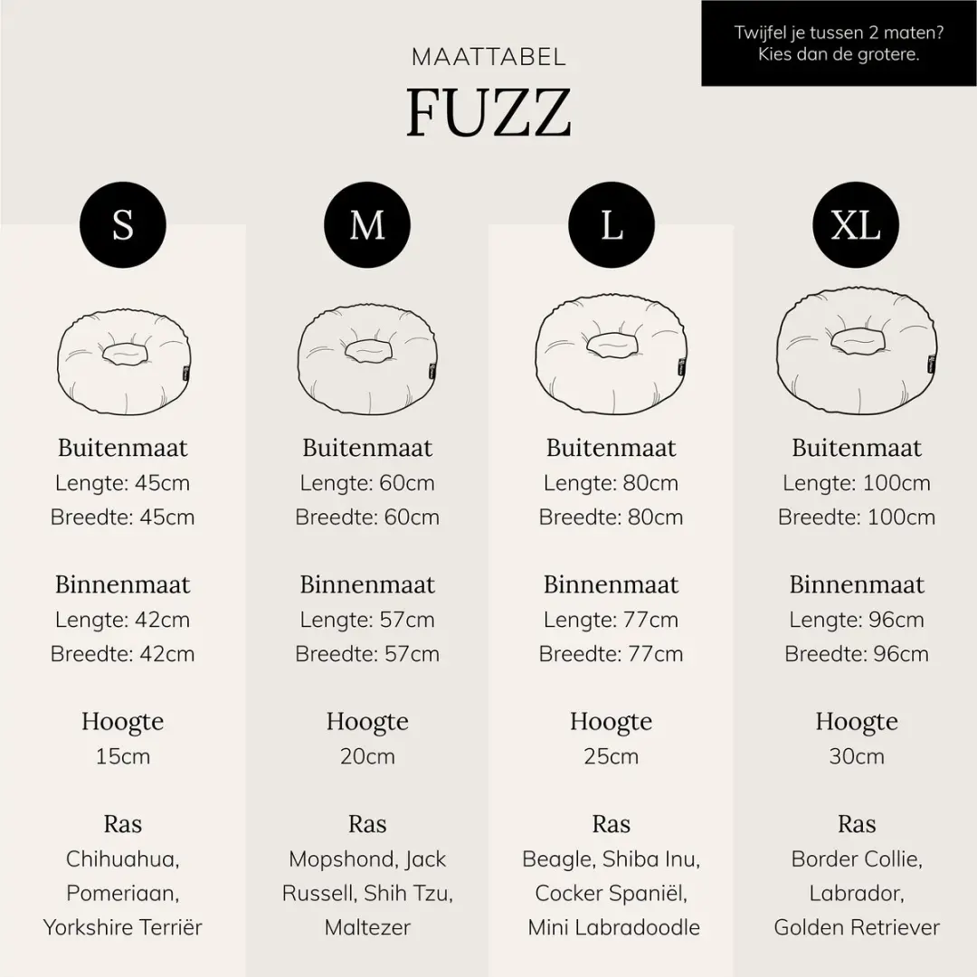 District 70 FUZZ Donut Hondenmand - Ø100cm - Sand - afbeelding 4 van 6