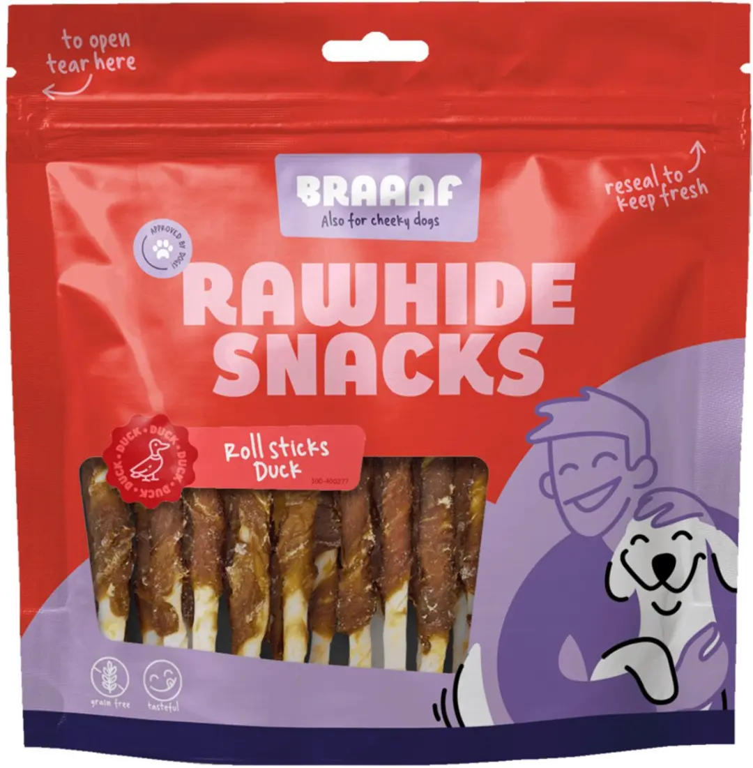 Braaaf Roll Sticks Eend Hondensnack