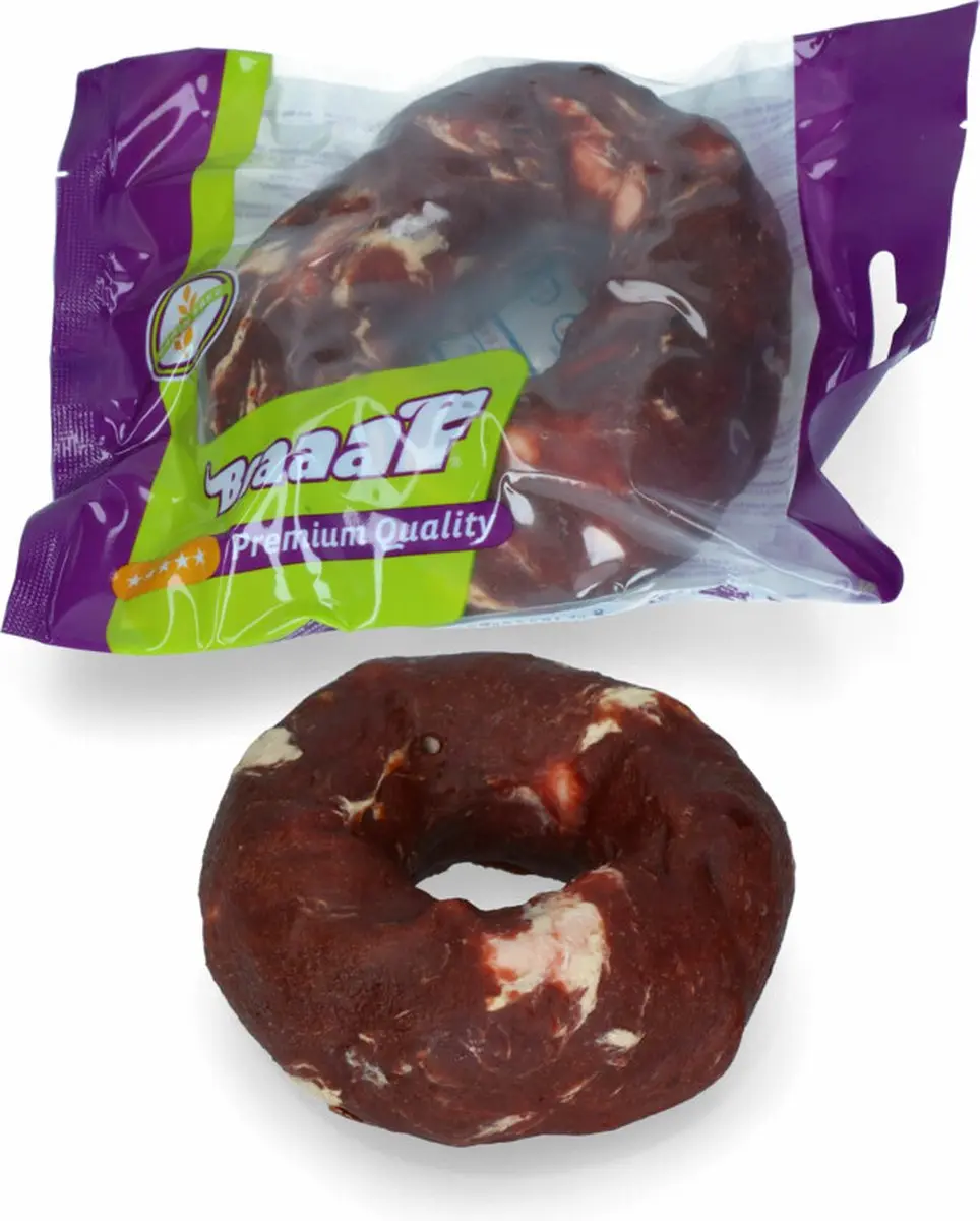 Braaaf Hondensnack Donut Lam & Vis 10-12 cm - 10x 115g - afbeelding 6 van 6