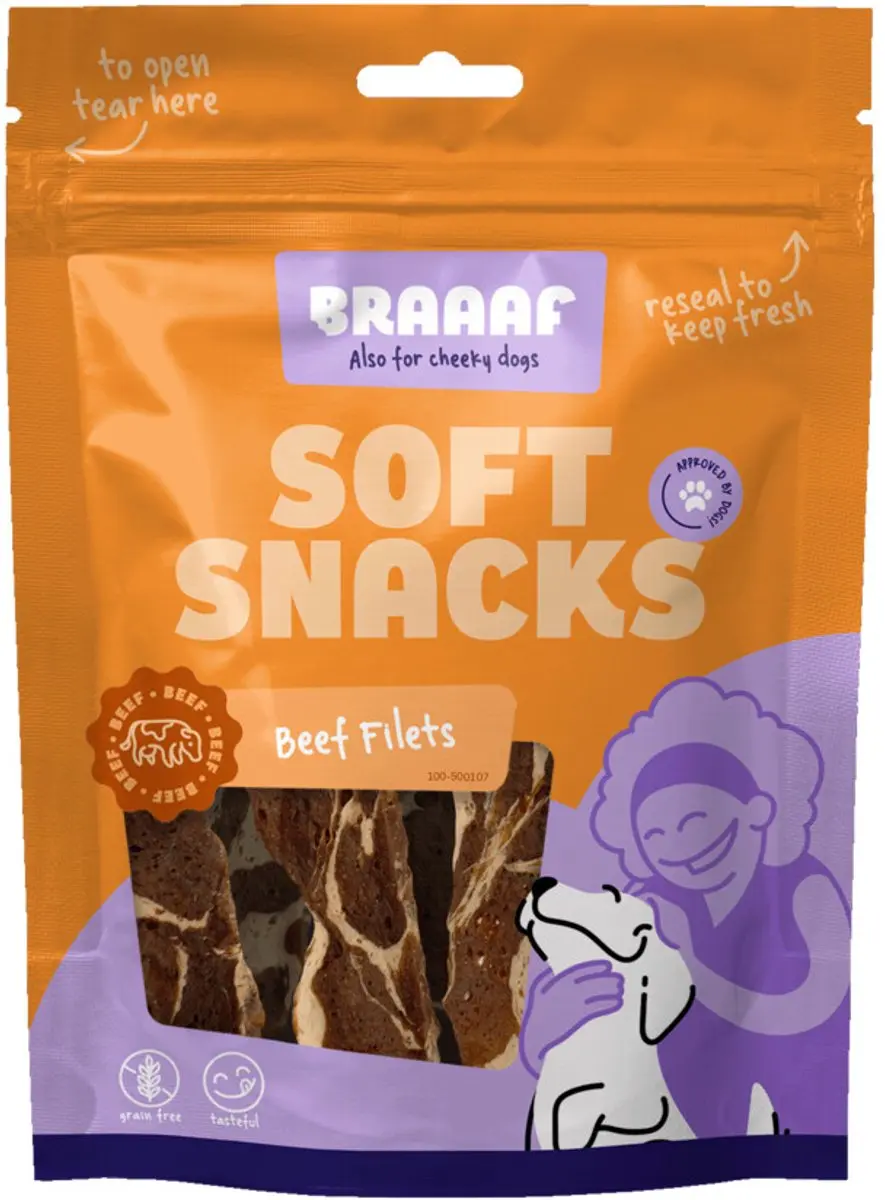 Braaaf Hondensnack Filet Rund Steak met Vis