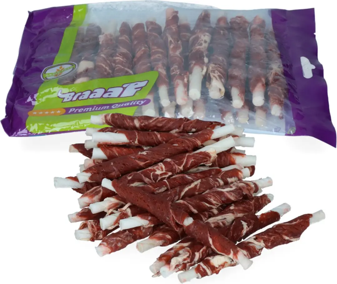 Braaaf Hondensnack Rol Sticks Vlees - Vis 12cm - 10x 250g - afbeelding 5 van 5