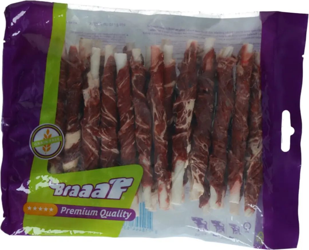 Braaaf Hondensnack Rol Sticks Vlees - Vis 12cm - 10x 250g - afbeelding 2 van 5
