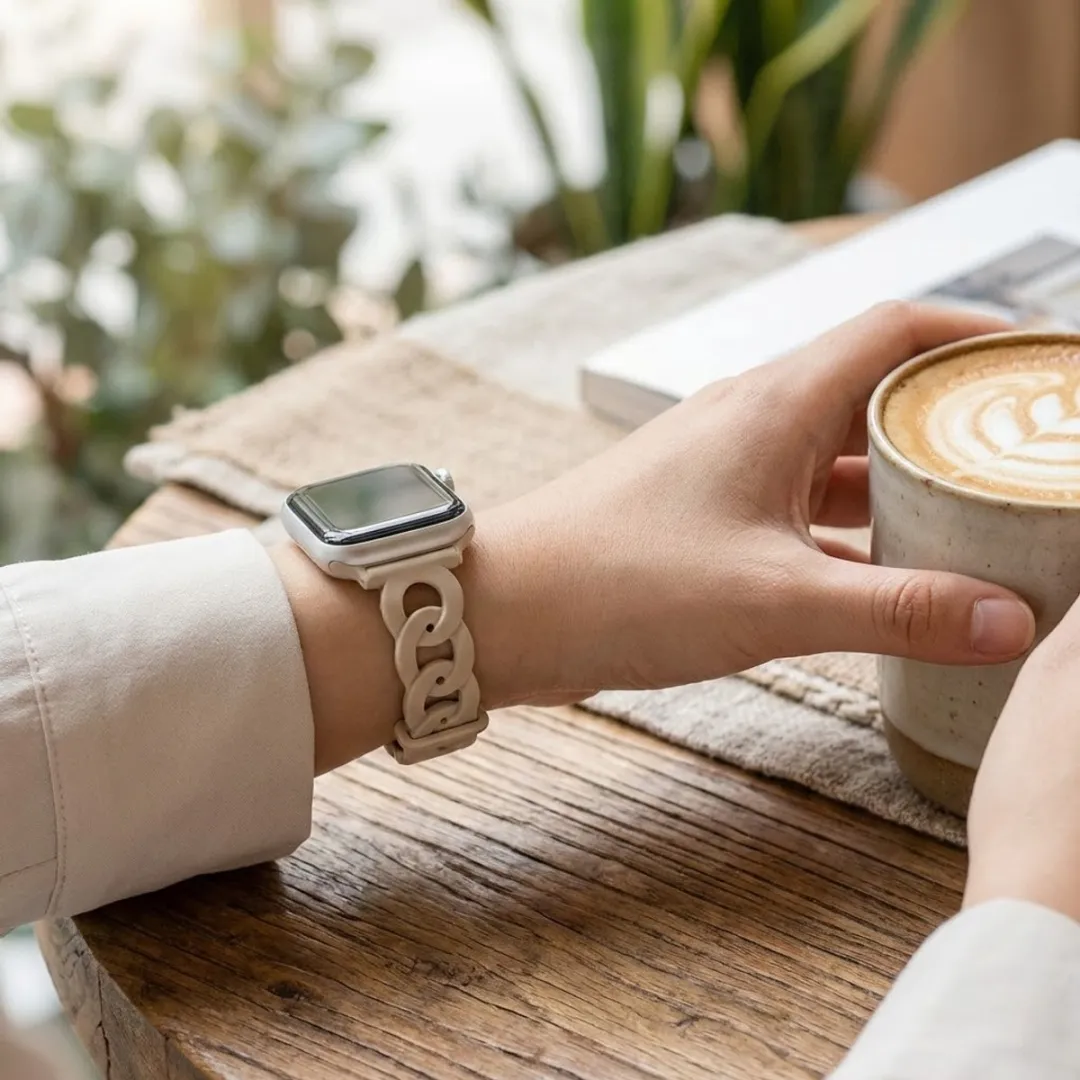Nuvex Abrikoos Horlogebandje Apple Watch 42-49mm - Ultra Dun Silicone
