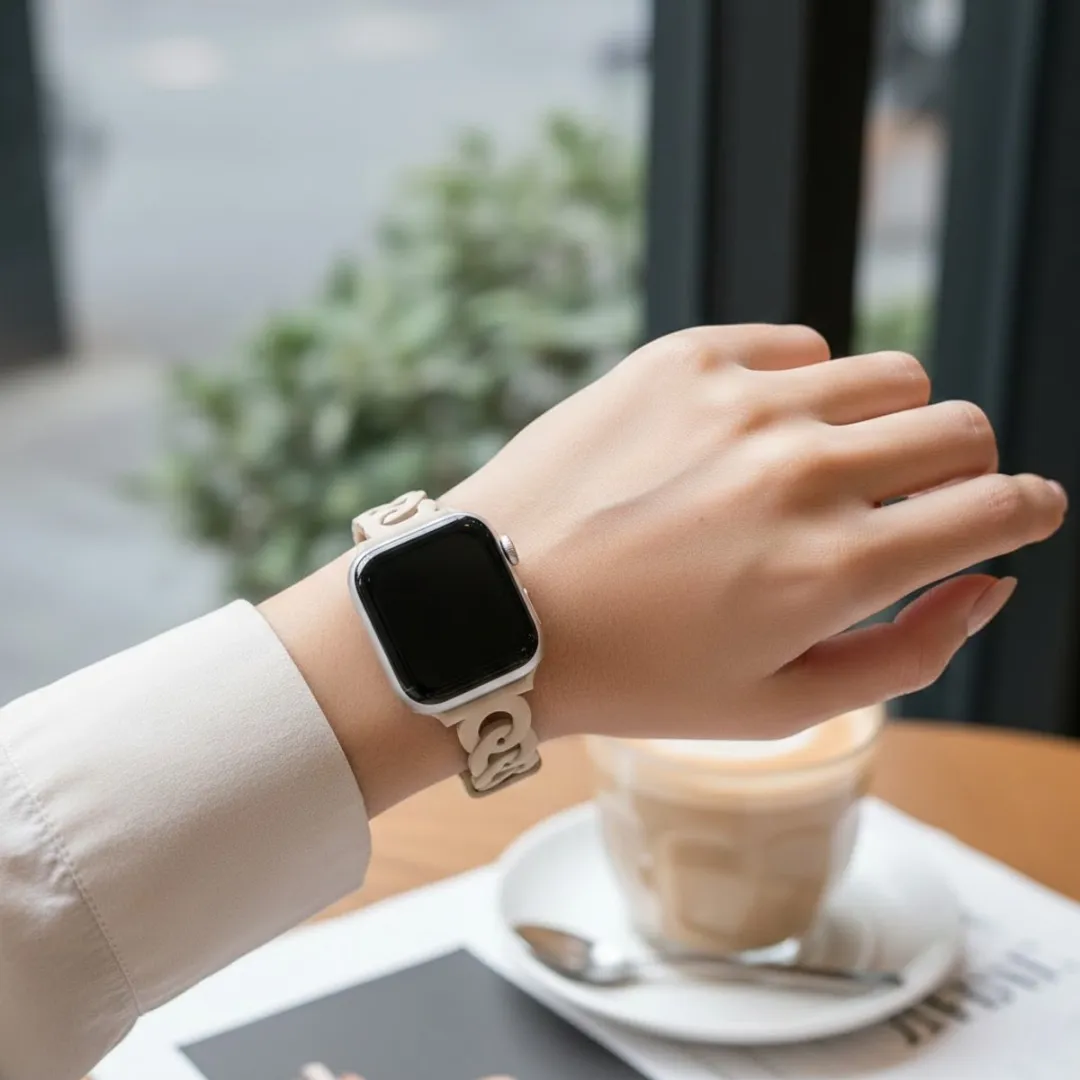 Nuvex Abrikoos Horlogebandje Apple Watch 42-49mm - Ultra Dun Silicone