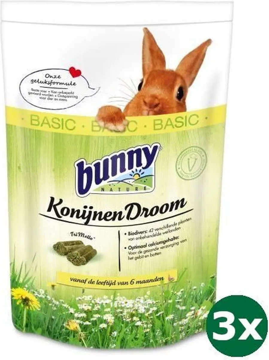 3x1,5 kg Bunny nature konijnendroom basic