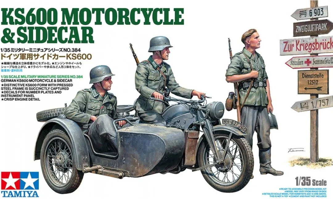 Tamiya 35384 KS600 Motorfiets & Zijspan Modelbouwpakket