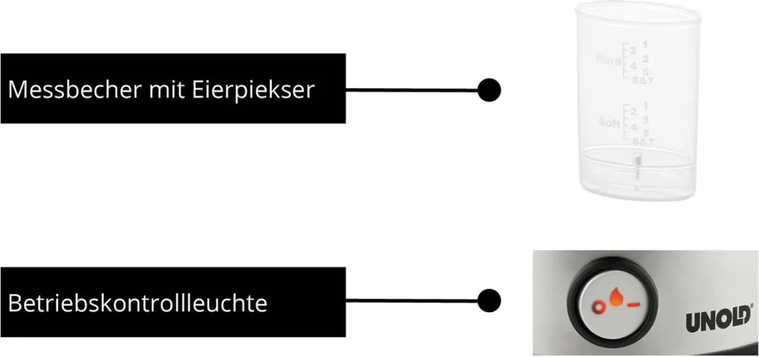 Unold Edel Eierkoker 360W - 7 Stuks - Zwart