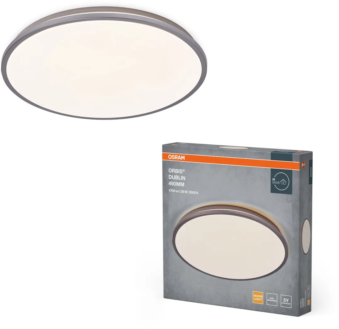 Osram Orbis Dublin LED Plafondlamp 490mm - 36W 4150lm - Zilver
