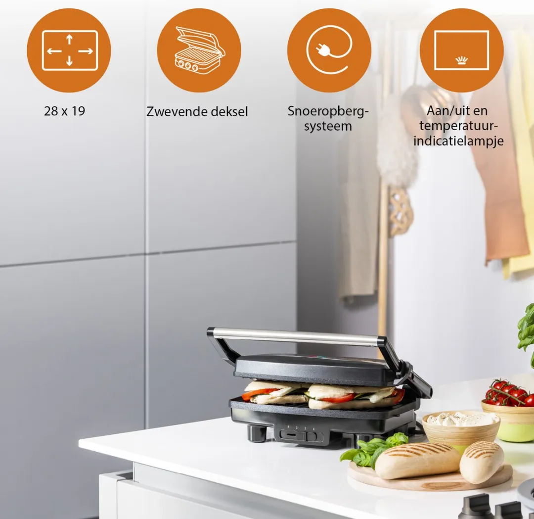 Tristar GR-2856 Contactgrill 1500W - 28x19cm - Zwart