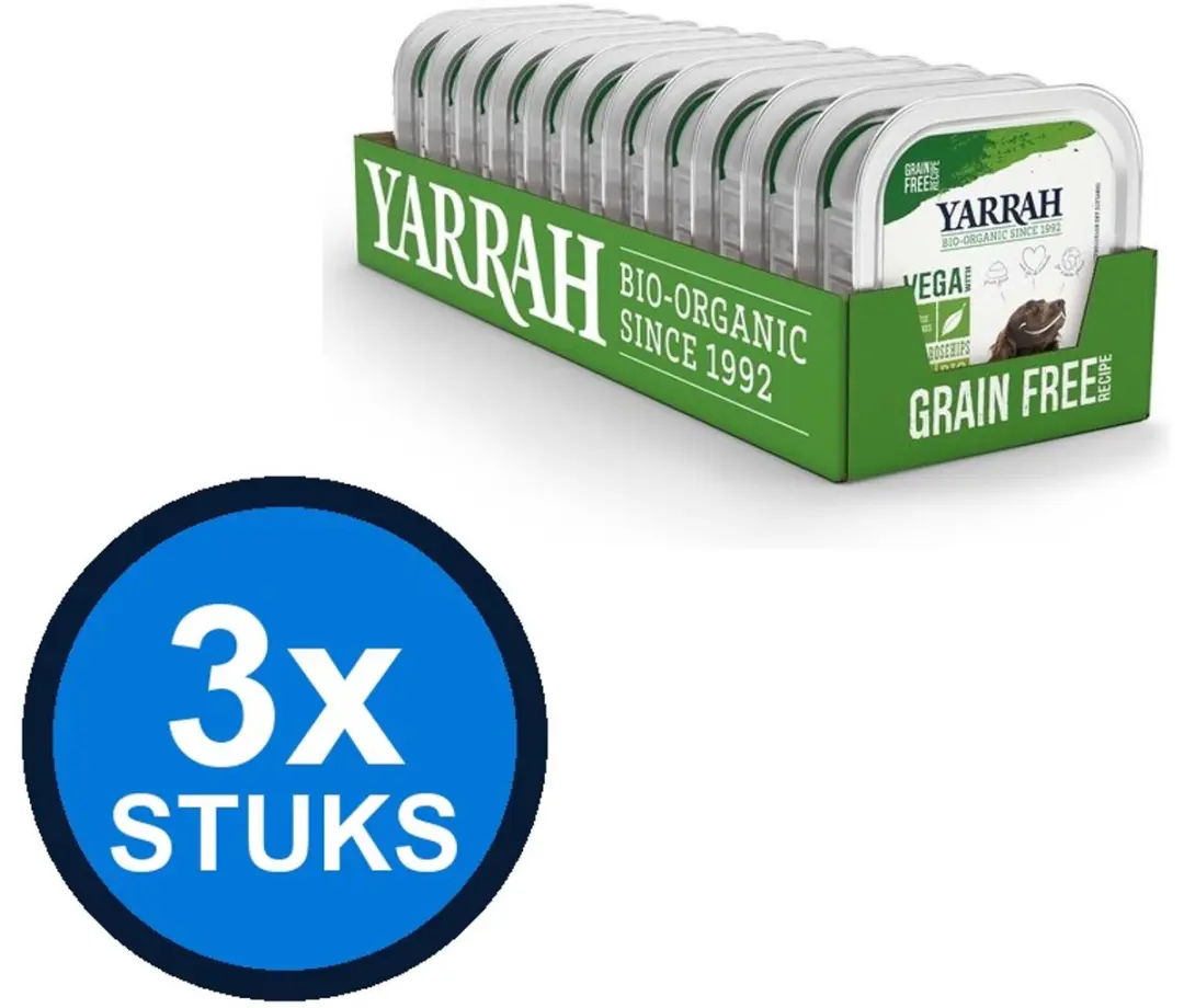 3x Yarrah dog bio dry adult vega baobab&cocon oil 2kg