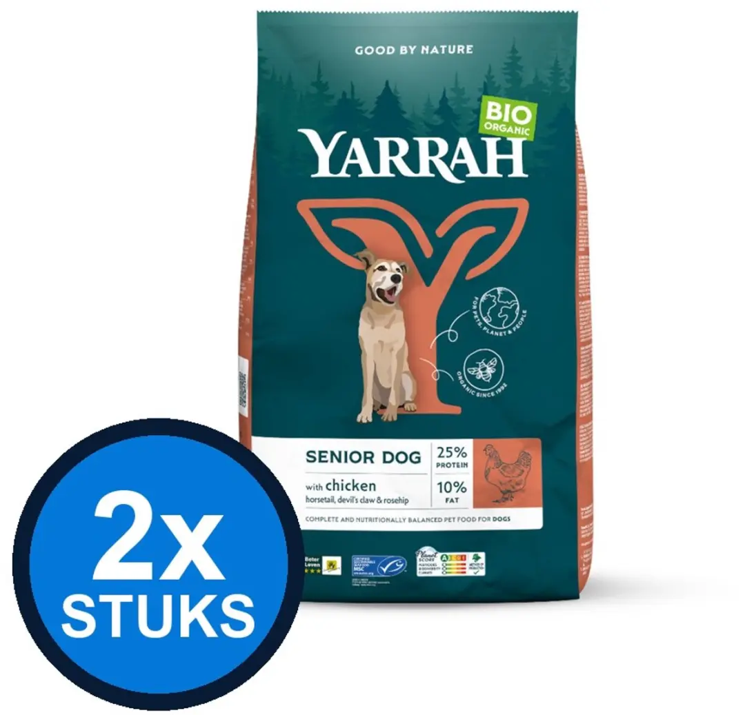 2x Yarrah dog bio dry senior chicken 2kg
