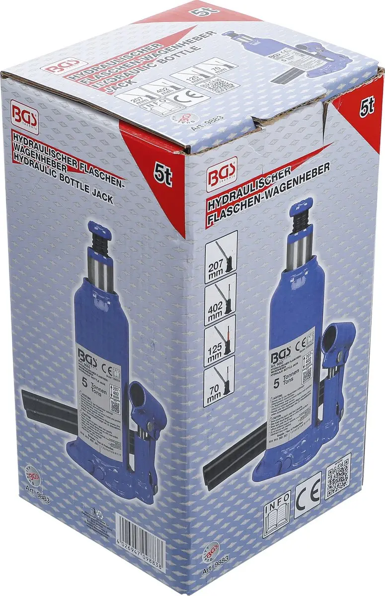 BGS technic Hydraulische Potkrik 5 Ton - 5000 kg - Blauw - afbeelding 6 van 6