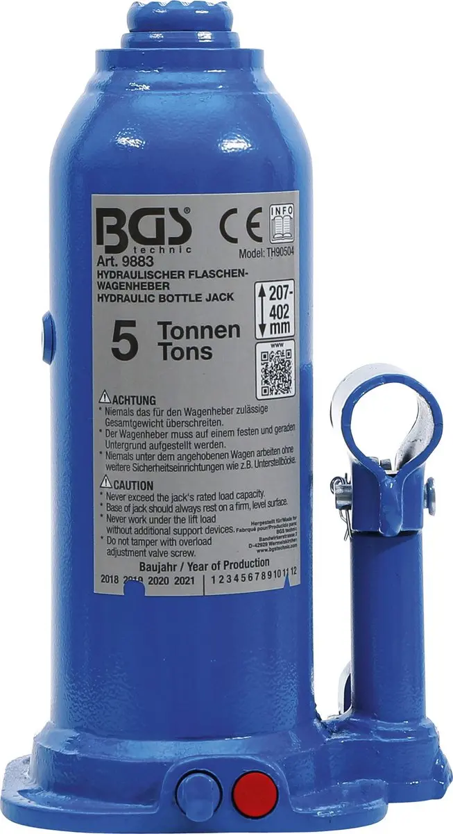 BGS technic Hydraulische Potkrik 5 Ton - 5000 kg - Blauw - afbeelding 5 van 6