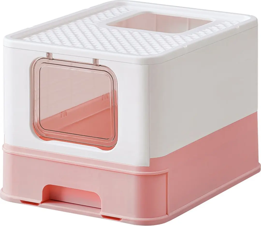 Feandrea Boxal Collection PPT001P01 Kattenbak met deksel - Wit-roze - afbeelding 6 van 6