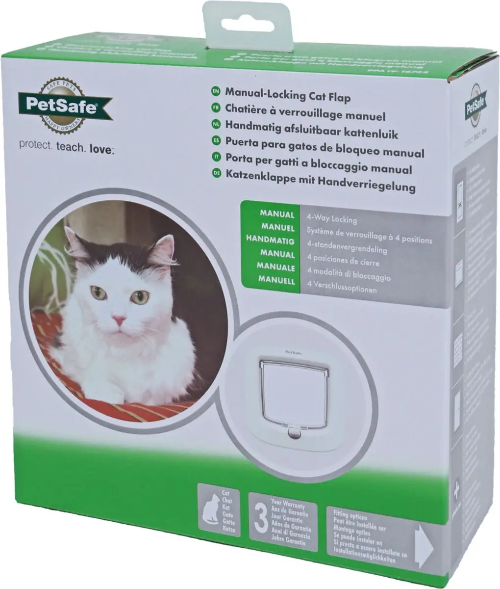 PetSafe Kattenluik Handmatig - Tot 7 kg - Wit - afbeelding 5 van 6