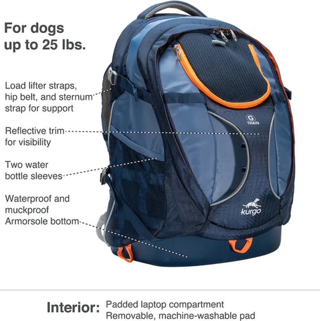 Kurgo G-Train K9 Hondenrugzak - Ink Blue - afbeelding 3 van 6