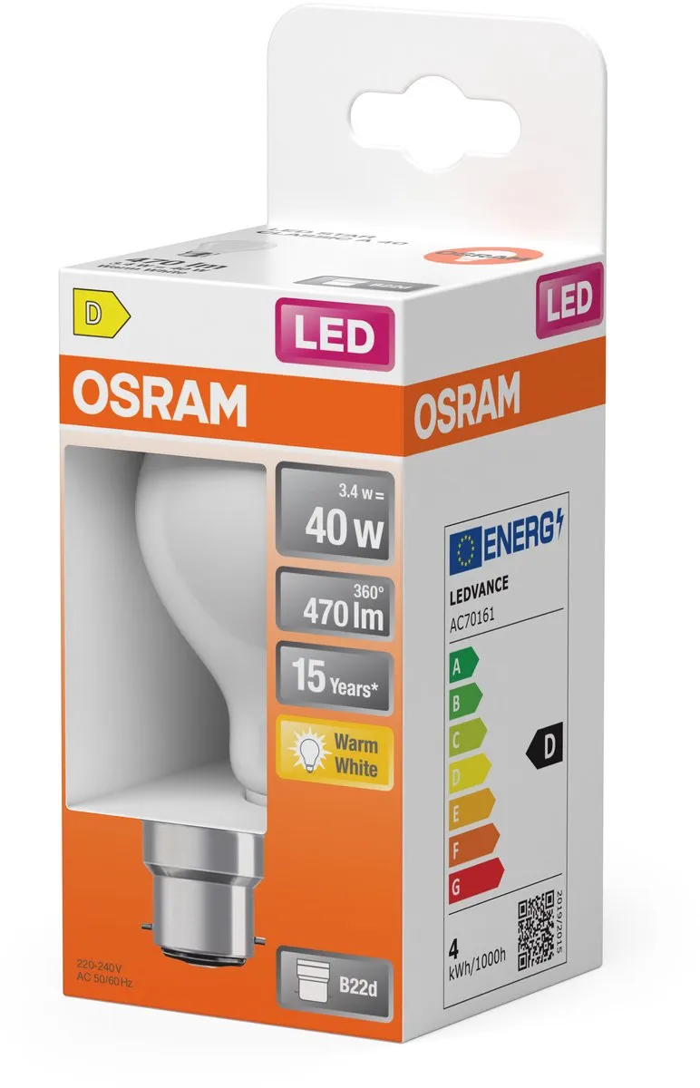 Osram LED-lamp Stervorm A40 Filament 3,4W - Mat - 470lm