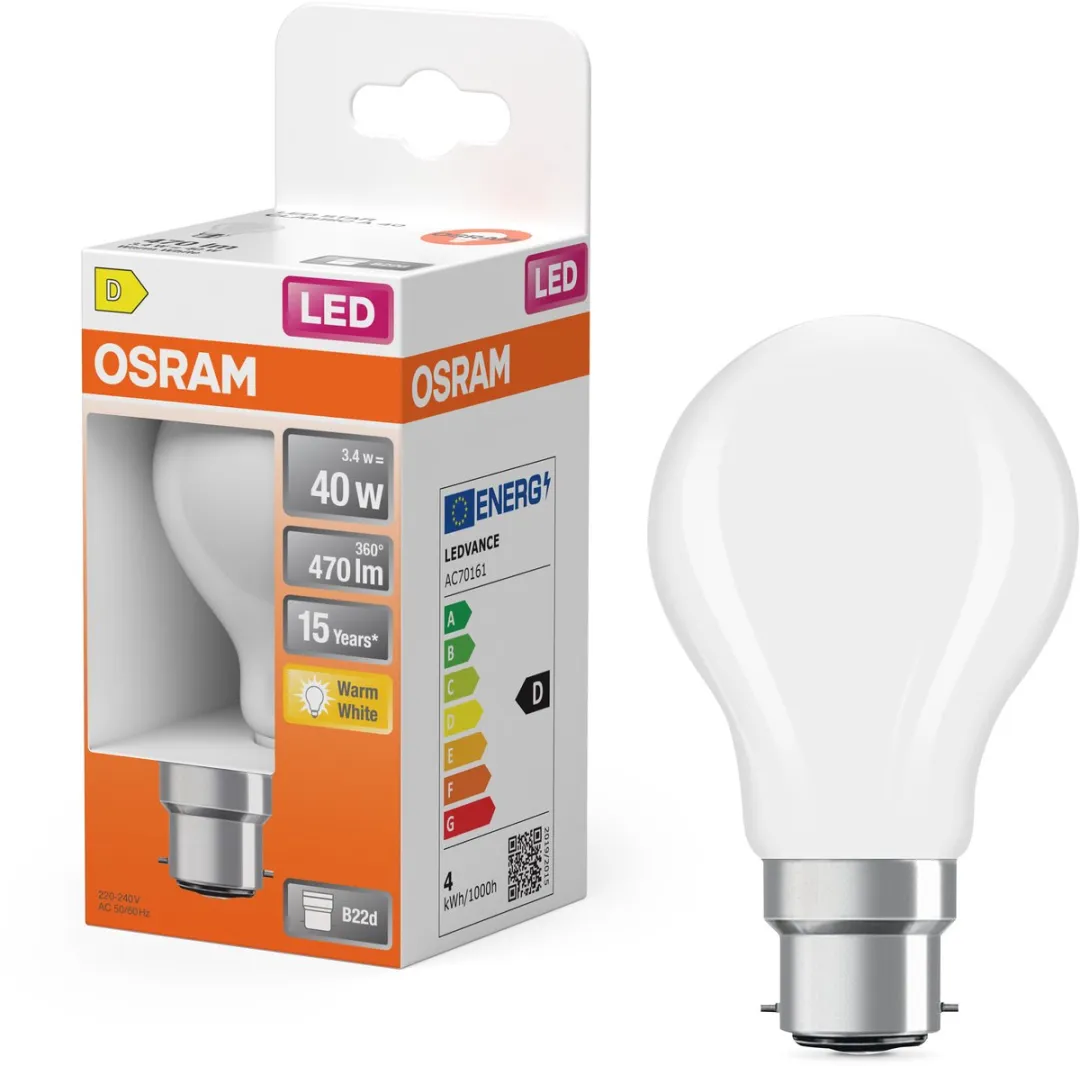 Osram LED-lamp Stervorm A40 Filament 3,4W - Mat - 470lm