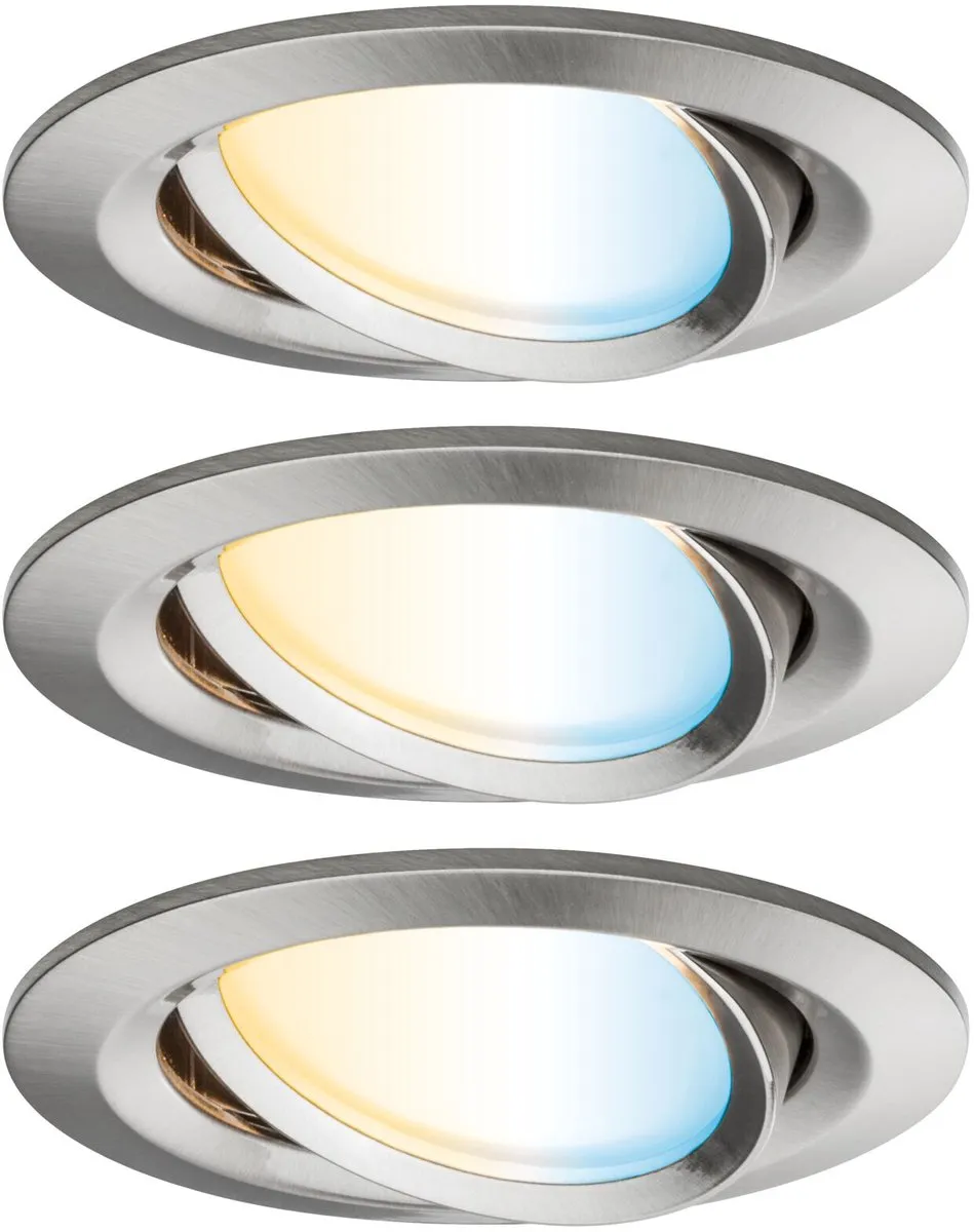 Paulmann Nova Plus Zigbee 3.0 LED-inbouwlamp 3x6W 470lm - Staal geborsteld