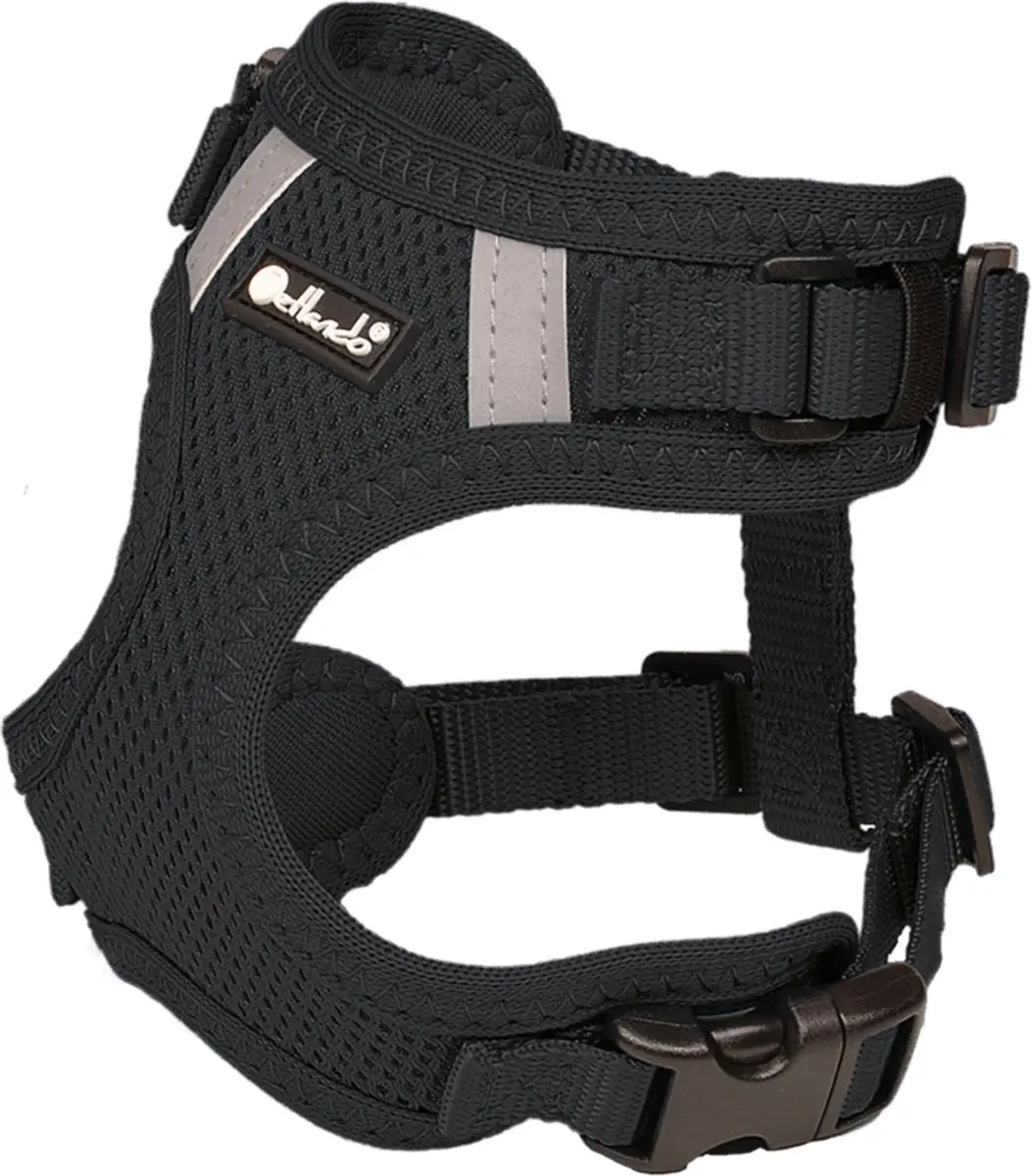 Petlando Hondenharnas Mesh Vest Zwart