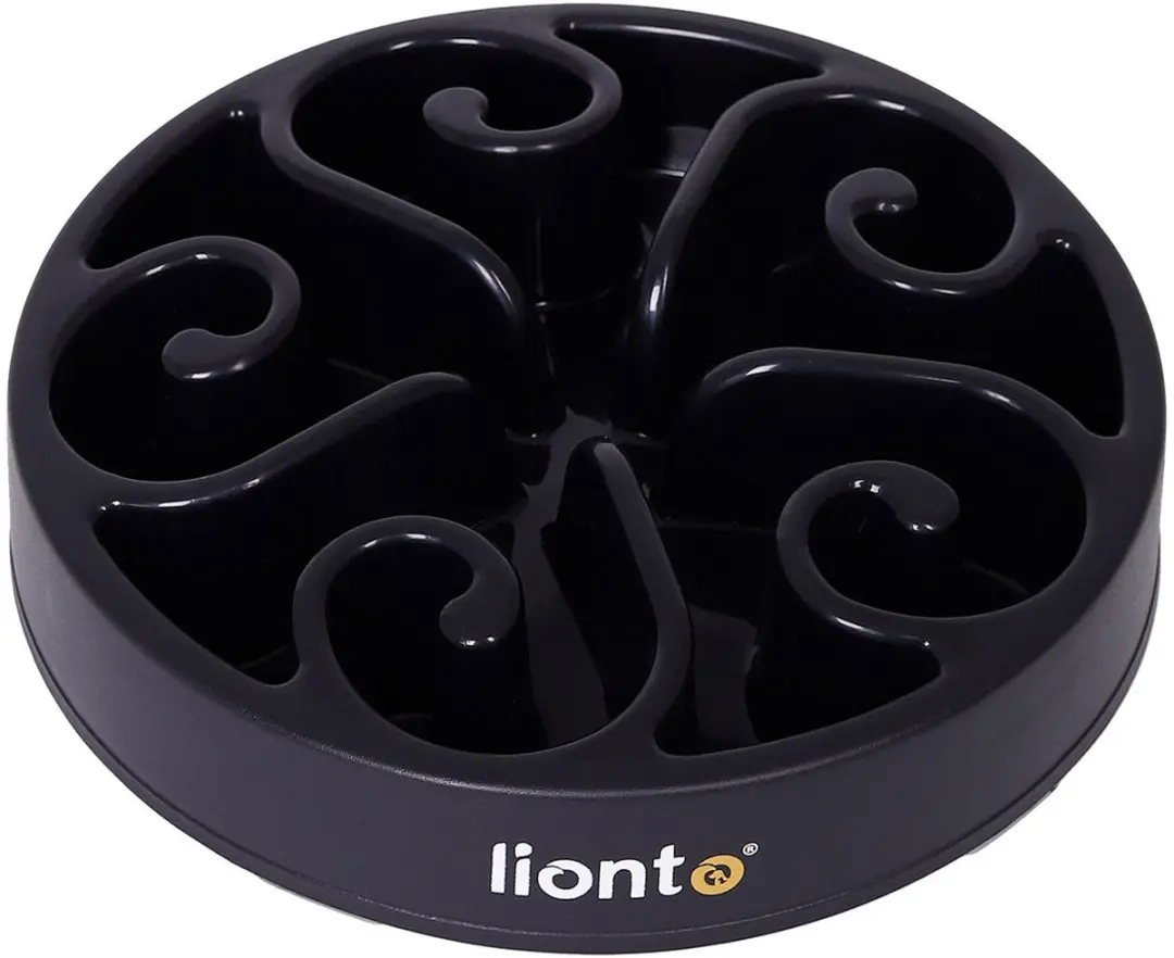 lionto Antischrokbak hond & kat, antislip voerbak Ø30 cm zwart