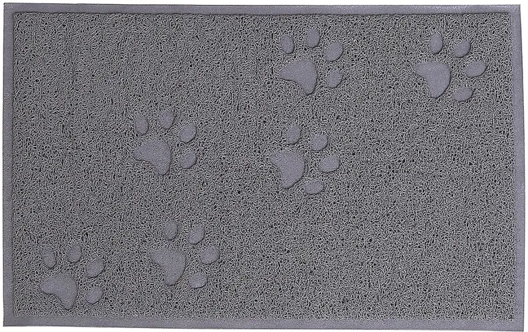 lionto kattenbakmat PVC, antislip & makkelijk te reinigen, grijs 32x45 cm