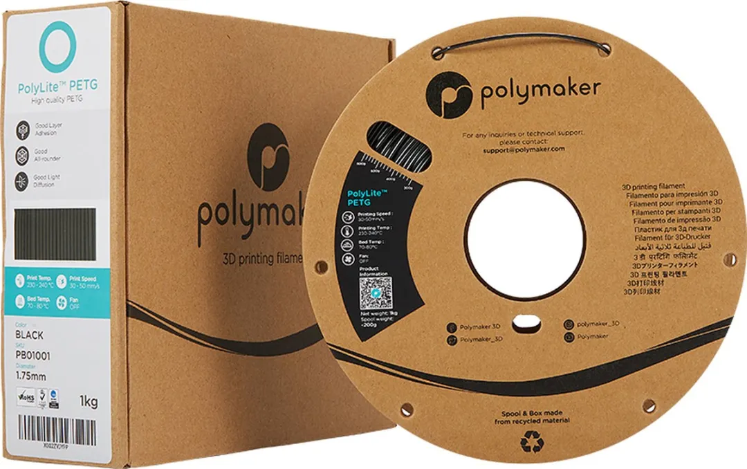 Polymaker PolyLite PETG Filament 1.75mm 1000g - Zwart