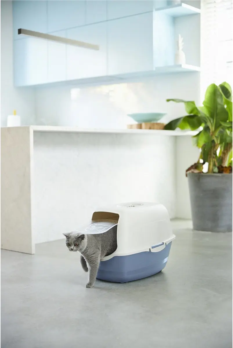 Rotho MyPet Bailey Eco Kattenbak Gesloten - 56x40x39cm - Blauw - afbeelding 2 van 6