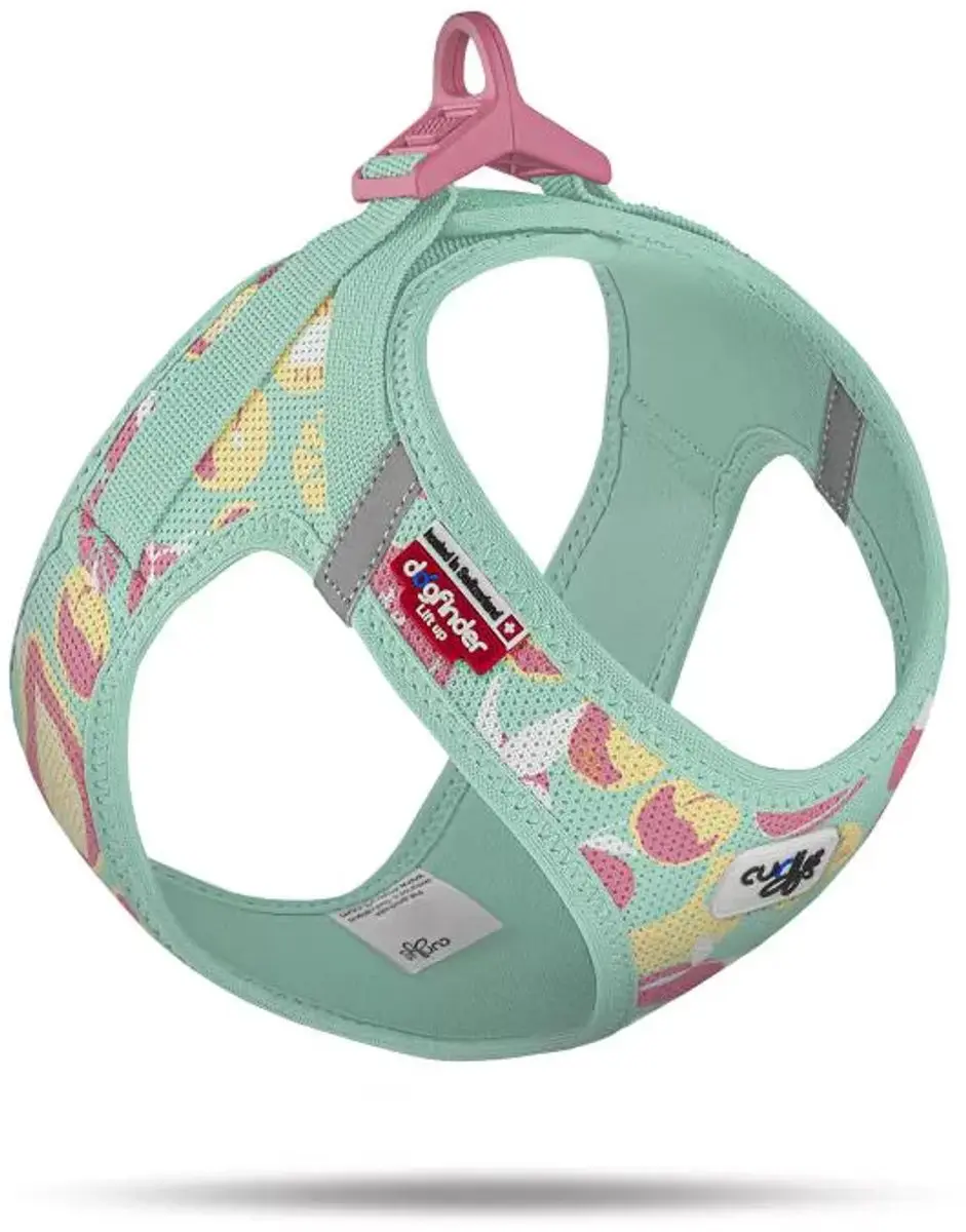 Curli Hondentuig Clasp Vest Harness Juicy Fruits Turquoise LE26 Maat XXS 30-34 c