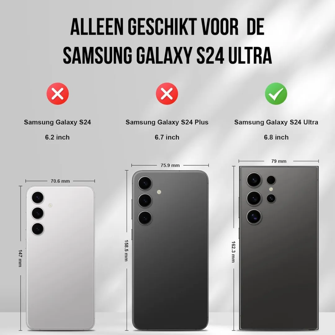 NUVEX Hoesje Samsung Galaxy S24 Ultra - Pasjeshouder 2 Stuks - Zwart