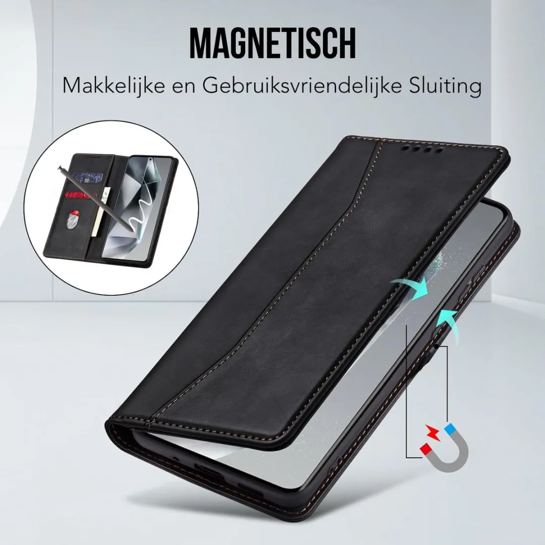 NUVEX Hoesje Samsung Galaxy S24 Ultra - Pasjeshouder 2 Stuks - Zwart
