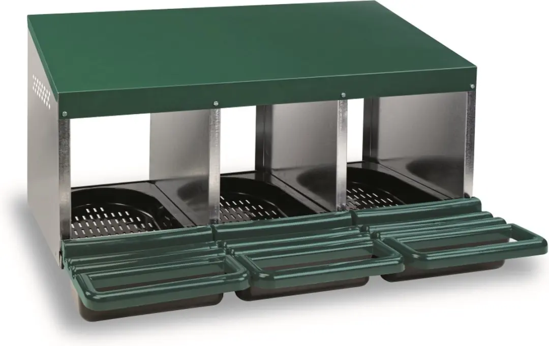 Gaun Pluimvee legnest met plastic vloer 3 vaks