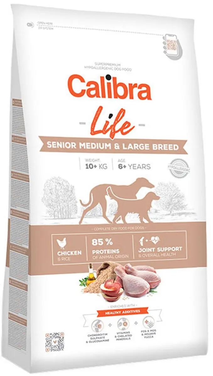 Calibra Dog Life Senior Medium & Large Breed Kip 2,5kg