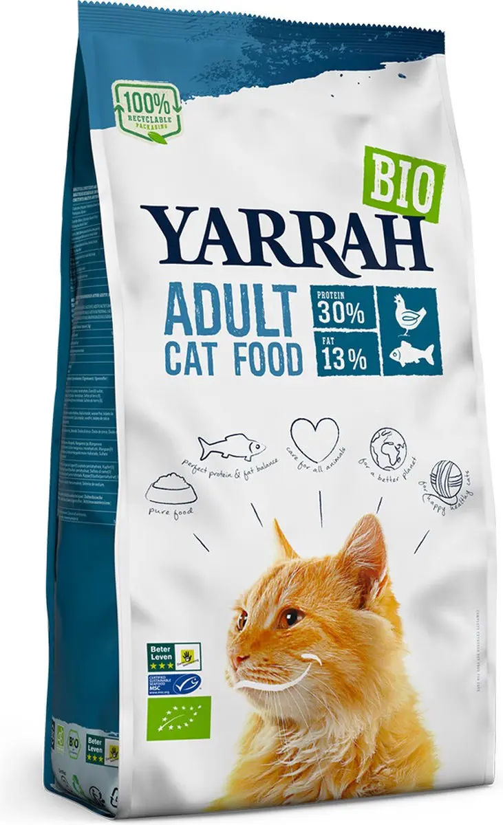 Yarrah Bio Kattenvoer Adult Vis 2,4kg