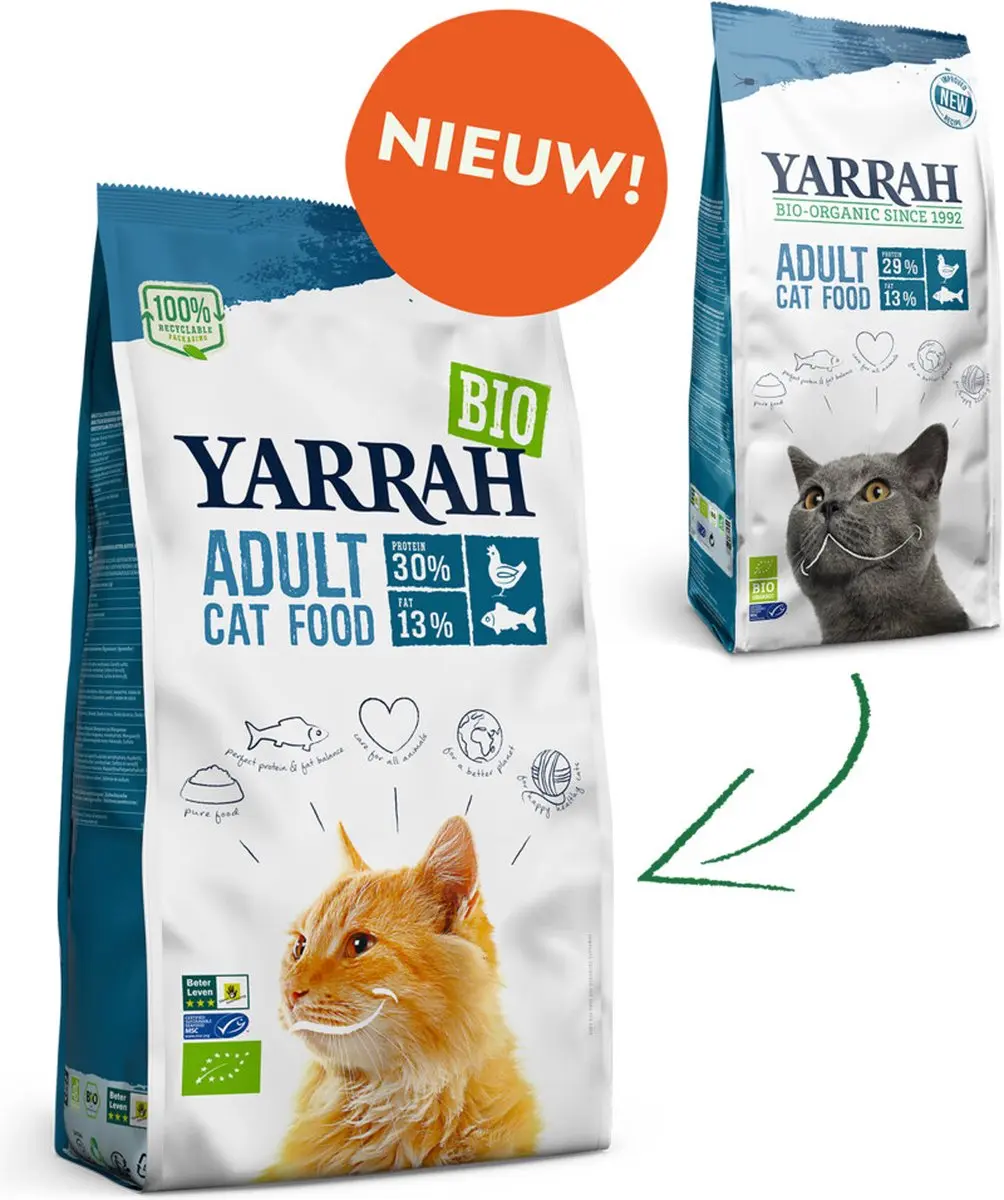 Yarrah Bio Kattenvoer Adult Vis 2,4kg - 4x - afbeelding 6 van 6