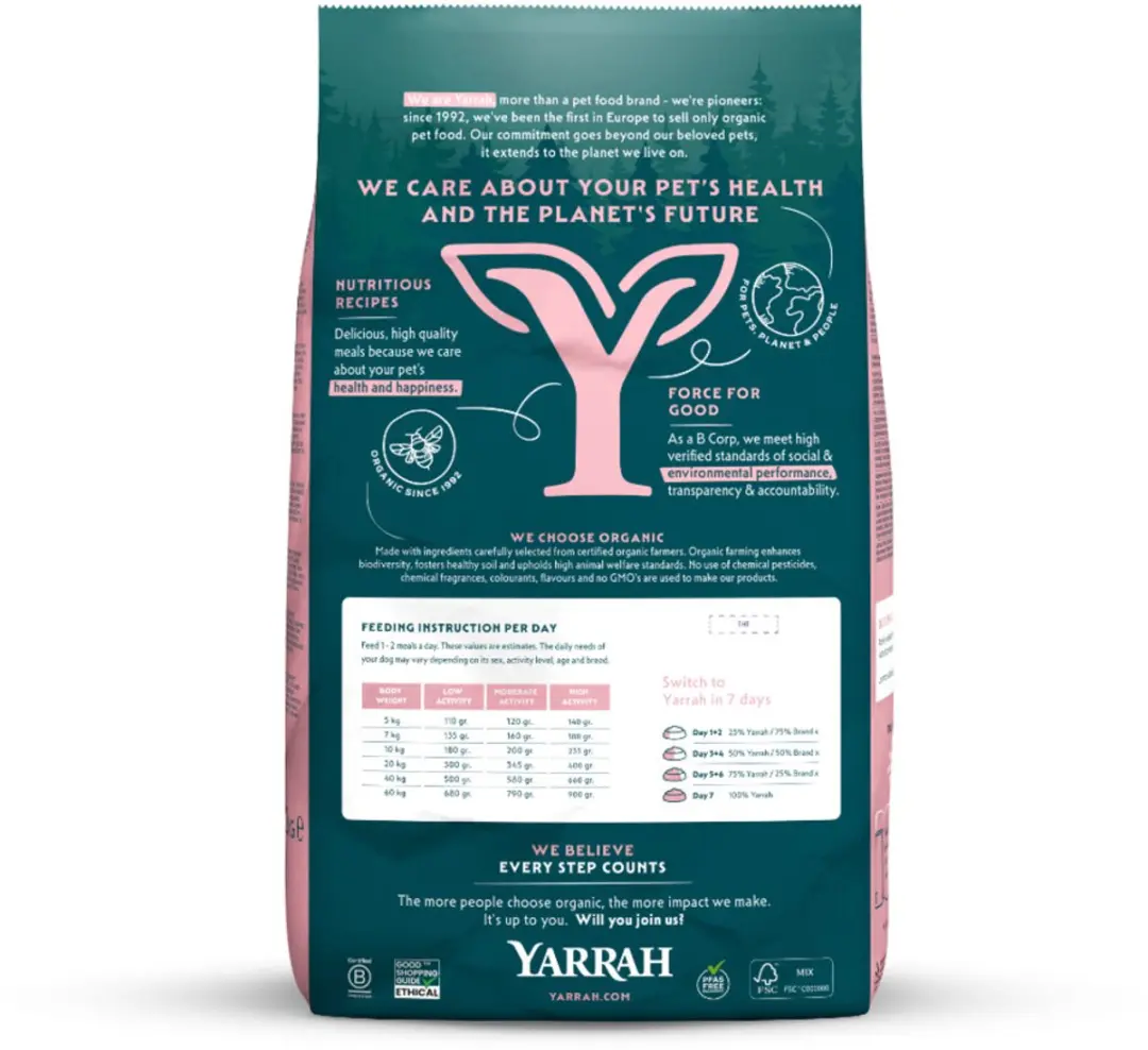 Yarrah Bio Hondenvoer Sensitive Adult Kip & Rijst 2kg - afbeelding 2 van 6