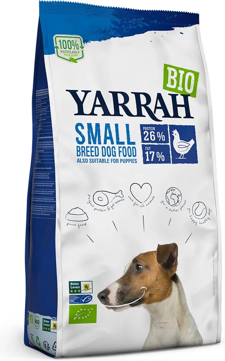 Yarrah Bio Hondenvoer Adult Small Breed Kip 2kg