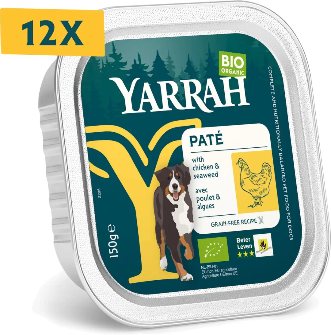 Yarrah Bio Hondenvoer Paté Kip 12x150g