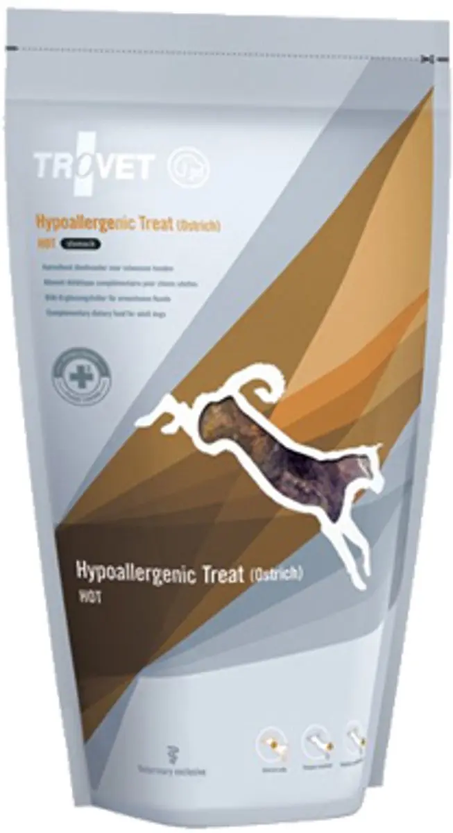 Trovet Hot Hypoallergenic Hondensnack Struisvogel - 150g - afbeelding 2 van 2