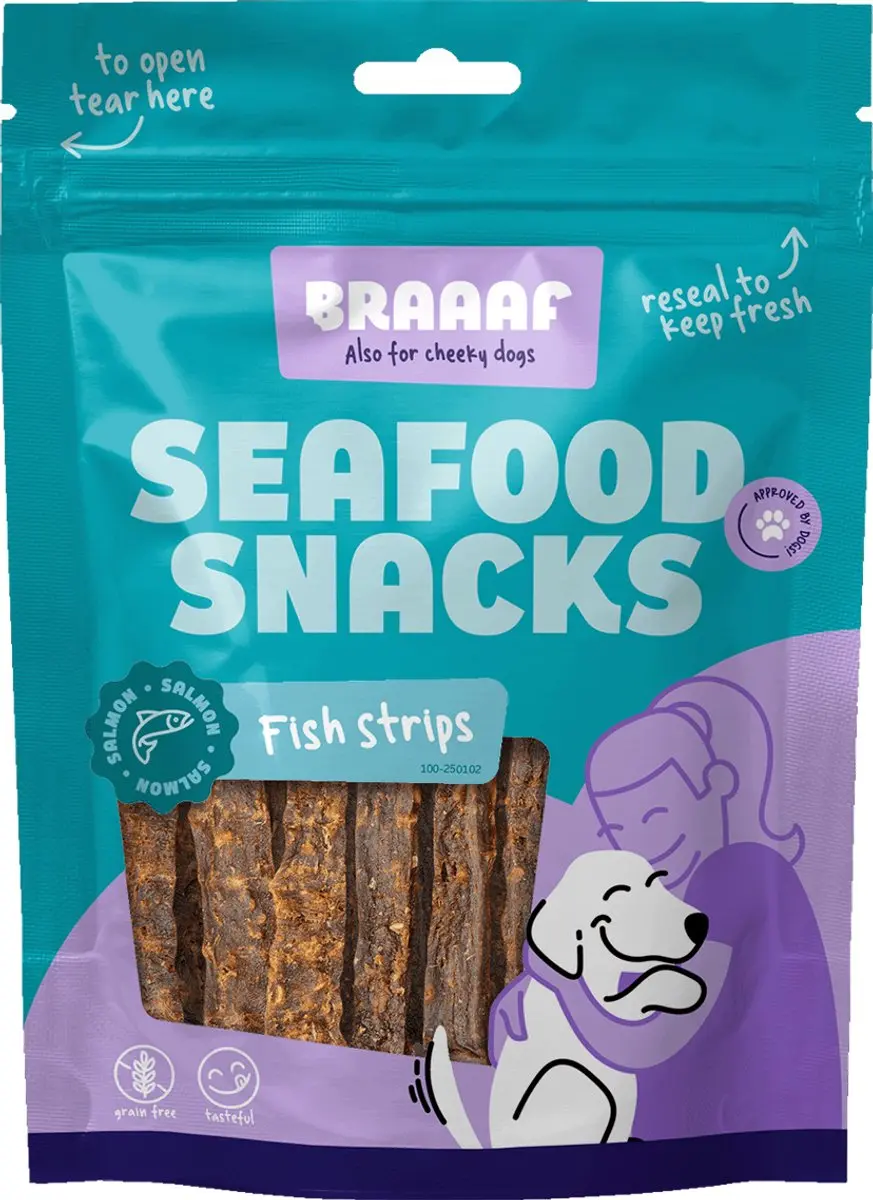 Braaaf Hondensnack Visstrip 70g - afbeelding 2 van 4