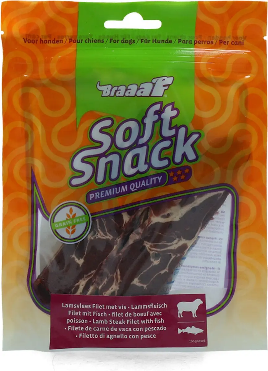 Braaaf Lam Steak Filet met Vis 85g - afbeelding 2 van 5